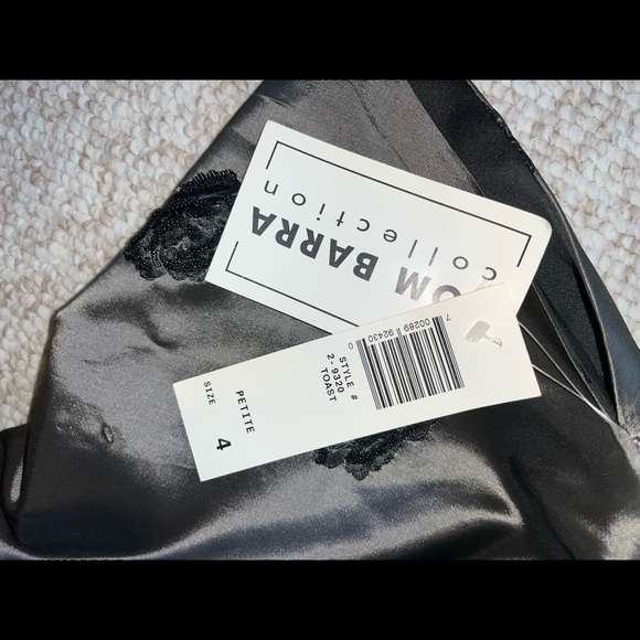 NWT Tom Barra Collection Elegant Long Dress Gown Metallic Taupe Pewter 4P Formal - Picture 12 of 14